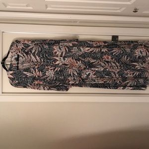 H&M Tropical Button Down Maxi Dress with Pockets